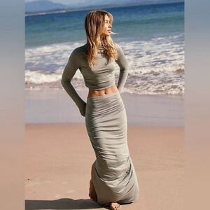 ✨NWT✨ Free people Cierra set Taupe Brown Top Skirt